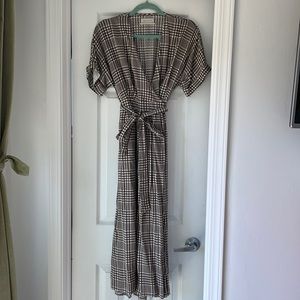 Gingham wrap dress